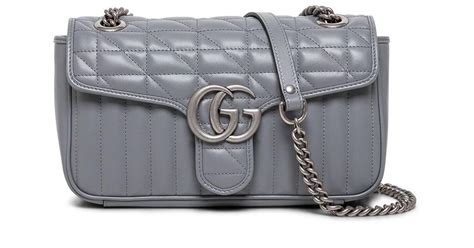 pochette gucci grigia|gucci leather shoulder bag.